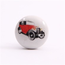 Knob with red car